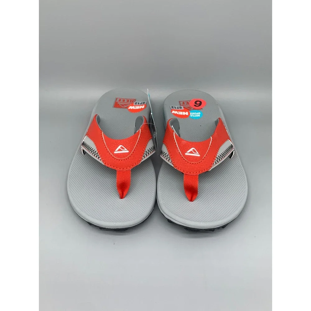 Reef Fanning Tailgate Red Grey Bottle Opener Flip-Flop Sandals CJ6406 Men's Sz 6